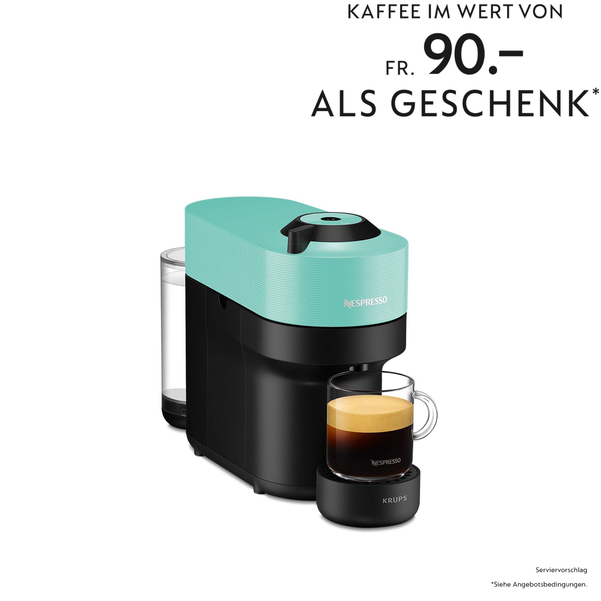 Nespresso Vertuo Pop Aqua Mint XN9204CH - Vertuo